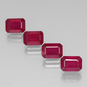  ct natürliche roter Rubin-Edelsteine, Smaragdschliff, VS-SI