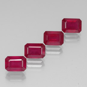  ct natürliche roter Rubin-Edelsteine, Smaragdschliff, VS-SI