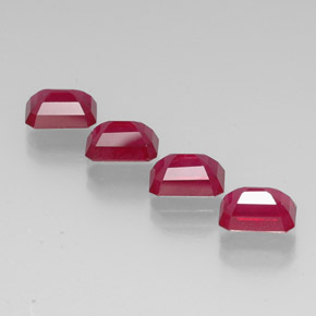  ct natürliche roter Rubin-Edelsteine, Smaragdschliff, VS-SI