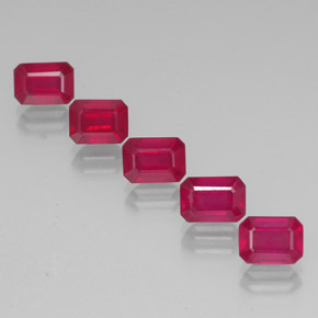 ct natürliche roter Rubin-Edelsteine, Smaragdschliff, VS-SI