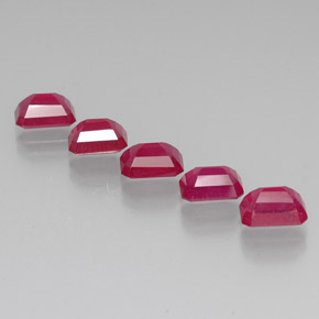  ct natürliche roter Rubin-Edelsteine, Smaragdschliff, VS-SI