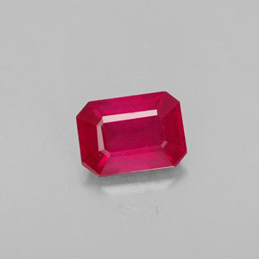 1,36 ctw natürlicher roter Rubin, Smaragdschliff, VS-SI