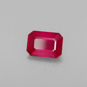 1,36 ctw natürlicher roter Rubin, Smaragdschliff, VS-SI