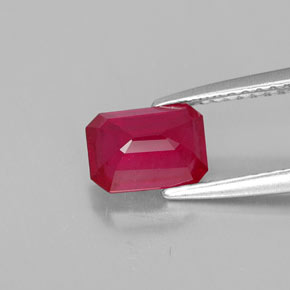 1,36 ctw natürlicher roter Rubin, Smaragdschliff, VS-SI