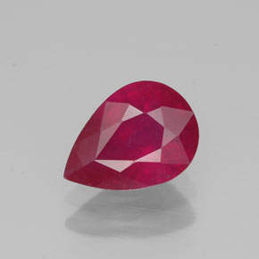 1,34 ctw natürlicher roter Rubin, Birnenform, VS-SI