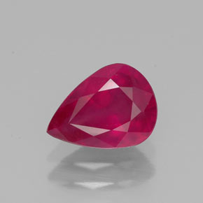 1,50 ctw natürlicher roter Rubin, Birnenform, VS-SI