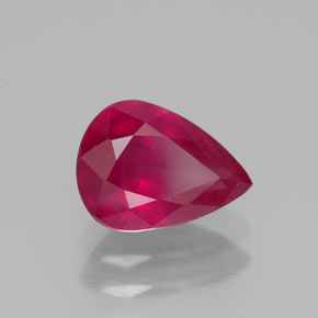 1,50 ctw natürlicher roter Rubin, Birnenform, VS-SI
