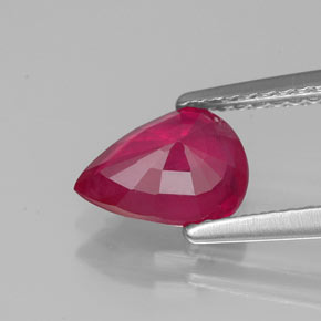 1,50 ctw natürlicher roter Rubin, Birnenform, VS-SI