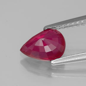 1,36 ctw natürlicher roter Rubin, Birnenform, VS-SI