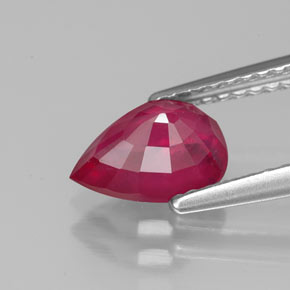 1,51 ctw natürlicher roter Rubin, Birnenform, VS-SI