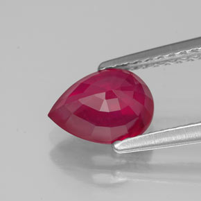 1,56 ctw natürlicher roter Rubin, Birnenform, VS-SI