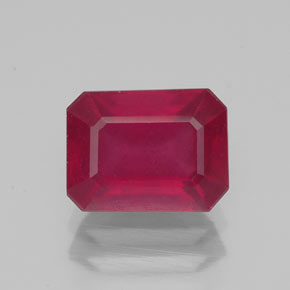 2,37 ctw natürlicher roter Rubin, Smaragdschliff, VS-SI