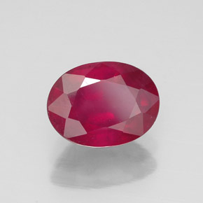1,75 ctw natürlicher roter Rubin, Oval Schliff, SI