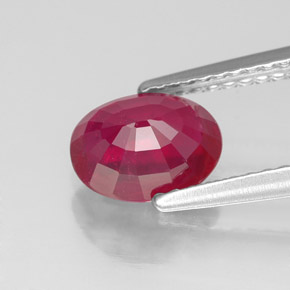 1,62 ctw natürlicher roter Rubin, Oval Schliff, VS-SI