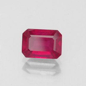 1,50 ctw natürlicher roter Rubin, Smaragdschliff, VS-SI