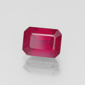 1,52 ctw natürlicher roter Rubin, Smaragdschliff, VS-SI