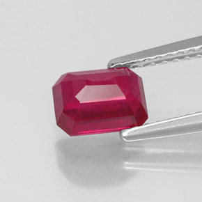 1,52 ctw natürlicher roter Rubin, Smaragdschliff, VS-SI