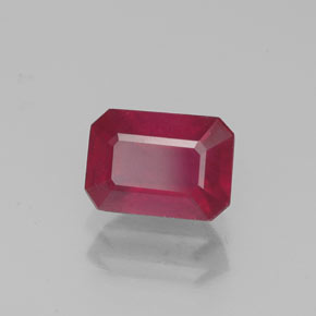 1,47 ctw natürlicher roter Rubin, Smaragdschliff, VS-SI