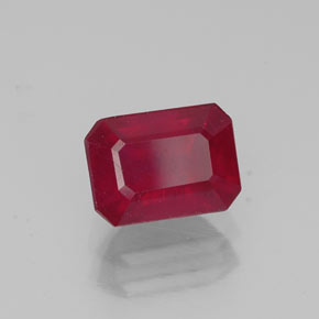 1,69 ctw natürlicher roter Rubin, Smaragdschliff, VS-SI