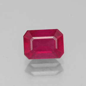 1,50 ctw natürlicher roter Rubin, Smaragdschliff, VS-SI