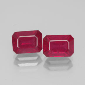  ct natürliche roter Rubin-Edelsteine, Smaragdschliff, VS-SI