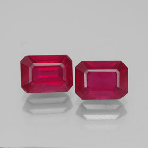  ct natürliche roter Rubin-Edelsteine, Smaragdschliff, VS-SI