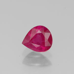 0,50 ctw natürlicher roter Rubin, Birnenform, VS-SI