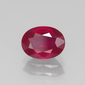 1,64 ctw natürlicher roter Rubin, Oval Schliff, SI