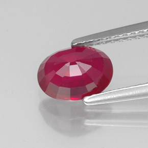 1,64 ctw natürlicher roter Rubin, Oval Schliff, SI
