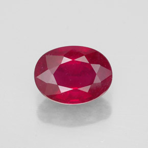 1,64 ctw natürlicher roter Rubin, Oval Schliff, SI