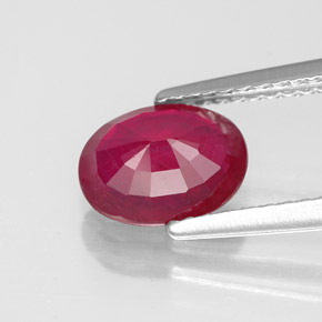 1,64 ctw natürlicher roter Rubin, Oval Schliff, SI