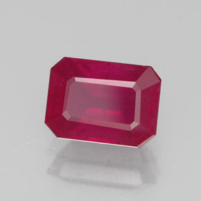 1,46 ctw natürlicher roter Rubin, Smaragdschliff, VS-SI