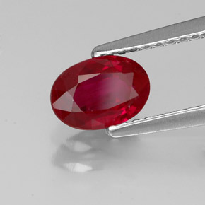 1,01 ctw natürlicher roter Rubin, Oval Schliff, VS-SI