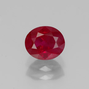 1,07 ctw natürlicher roter Rubin, Oval Schliff, SI