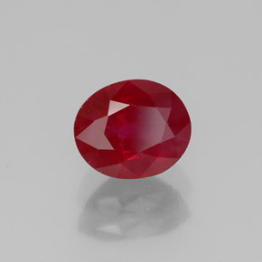 1,07 ctw natürlicher roter Rubin, Oval Schliff, SI