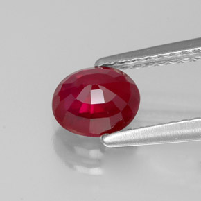 1,07 ctw natürlicher roter Rubin, Oval Schliff, SI