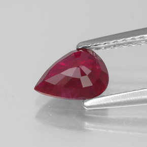 1,07 ctw natürlicher roter Rubin, Birnenform, VS-SI