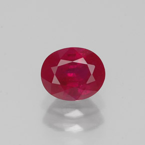 1,09 ctw natürlicher roter Rubin, Oval Schliff, SI