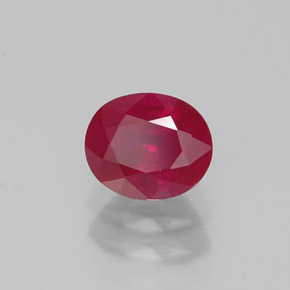 1,09 ctw natürlicher roter Rubin, Oval Schliff, SI