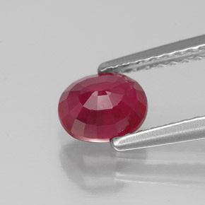 1,09 ctw natürlicher roter Rubin, Oval Schliff, SI