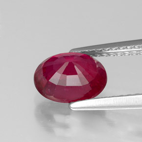 2,01 ctw natürlicher roter Rubin, Oval Schliff, VS-SI