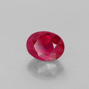 0,86 ctw natürlicher roter Rubin, Oval Schliff, VS-SI