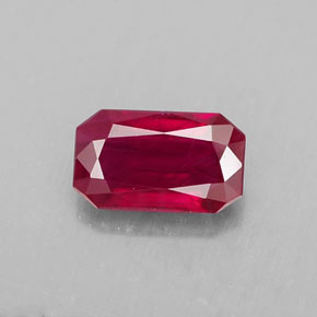 1,08 ctw natürlicher roter Rubin, Smaragdschliff, VS-SI
