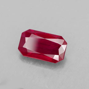 1,08 ctw natürlicher roter Rubin, Smaragdschliff, VS-SI