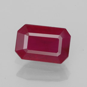 1,49 ctw natürlicher roter Rubin, Smaragdschliff, SI
