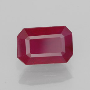 1,49 ctw natürlicher roter Rubin, Smaragdschliff, SI