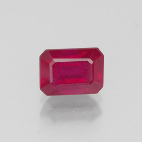 1,50 ctw natürlicher roter Rubin, Smaragdschliff, VS-SI