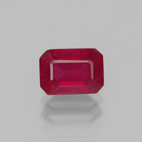 1,32 ctw natürlicher roter Rubin, Smaragdschliff, VS-SI