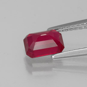 1,32 ctw natürlicher roter Rubin, Smaragdschliff, VS-SI