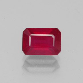 1,52 ctw natürlicher roter Rubin, Smaragdschliff, VS-SI